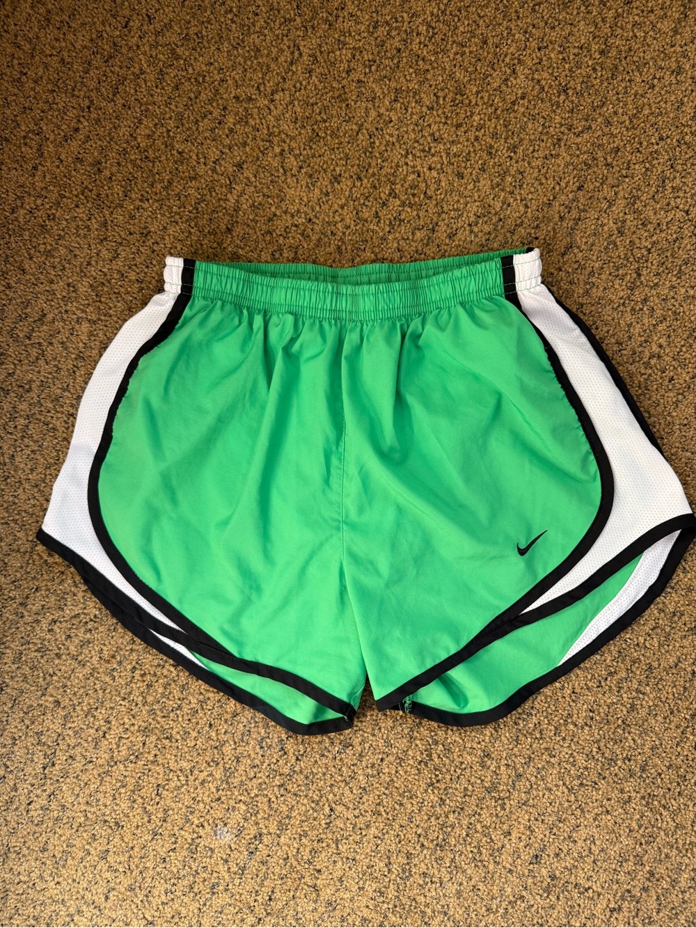 Nike Bright Green and White Athletic Shorts